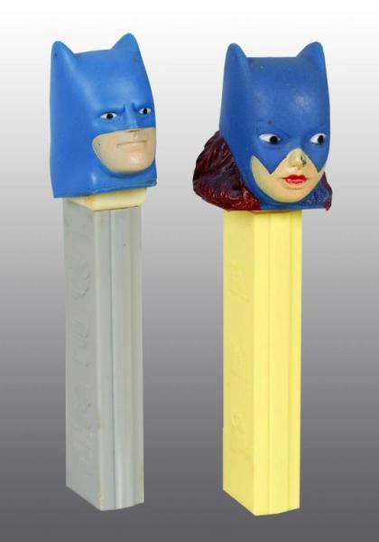 Appraisal: Batman and Batwoman Pez Softhead Dispensers Condition Near Mint