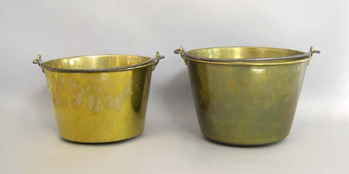 Appraisal: Two brass buckets late th c tallest - h