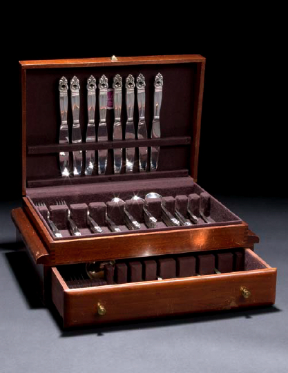 Appraisal: Seventy-Eight Pieces of Royal Danish Sterling Silver Flatware the pattern