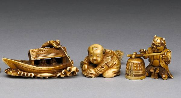 Appraisal: Japanese Works of Art Netsuke and Okimono Property from the