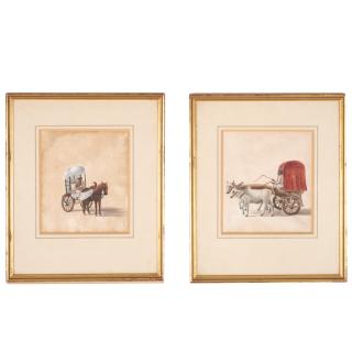 Appraisal: Indian School pair paintings Indian School pair paintings Indian School