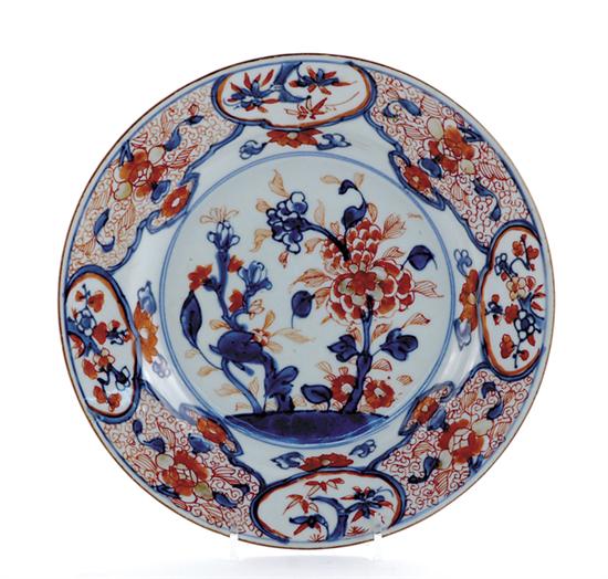 Appraisal: Chinese Imari porcelain soup plate circa floral sprays cover the