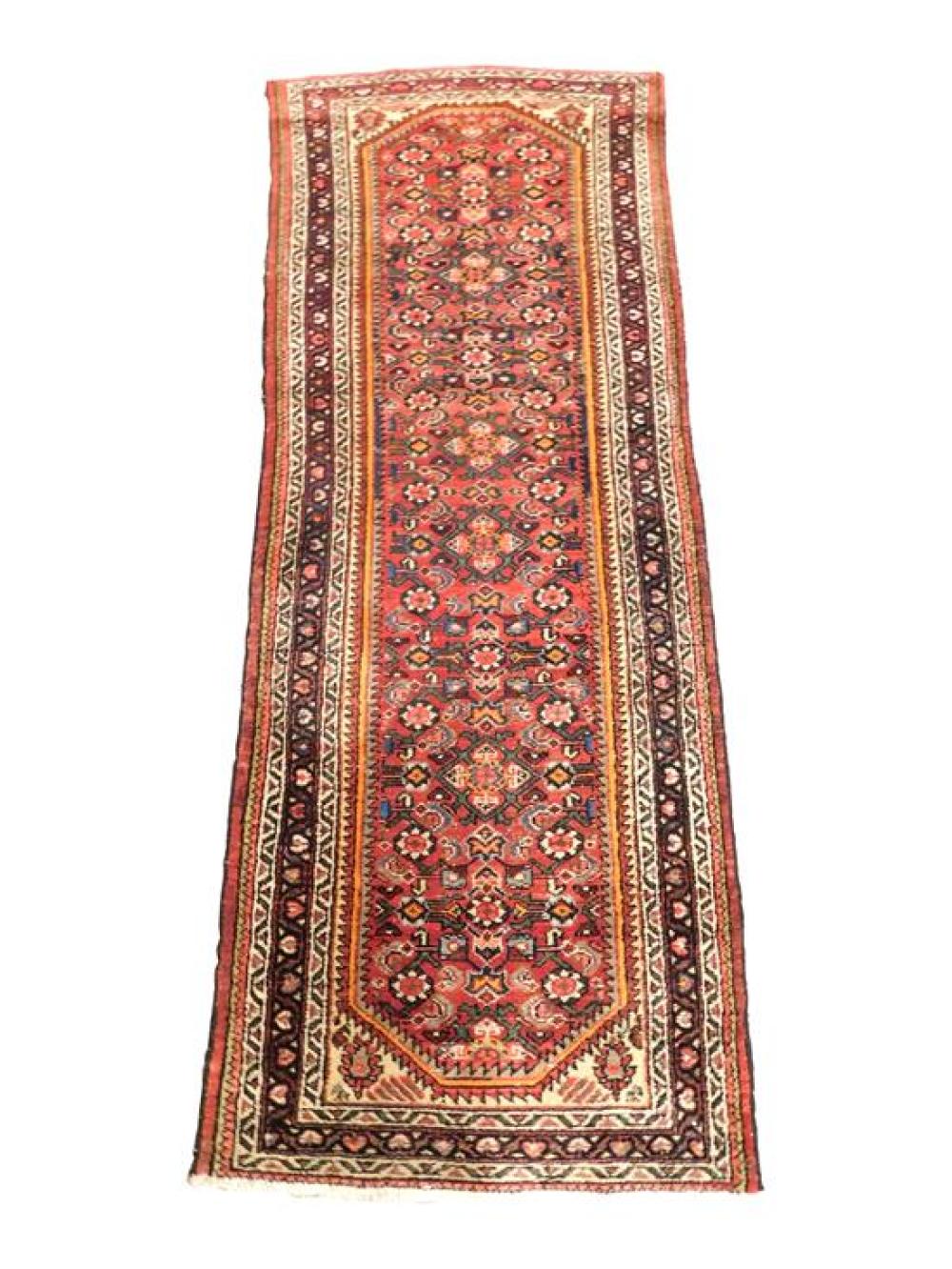 Appraisal: RUG Semi-antique Persian Hamadan runner ' x x ' hand-made