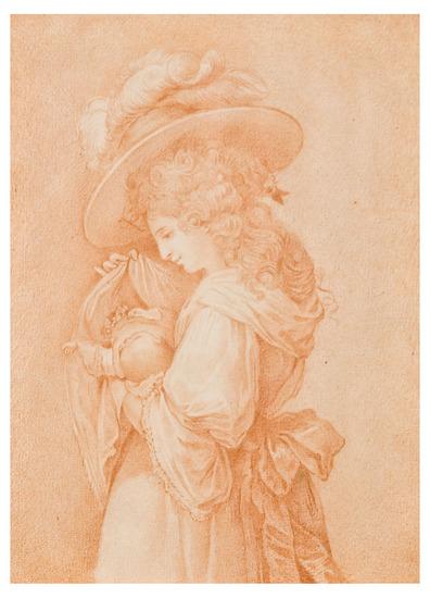 Appraisal: Attributed to Peltro William Tomkins - Mother and child Sanguine