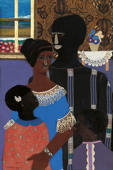 Appraisal: MARIE JOHNSON-CALLOWAY - Family Collage of mixed media with various