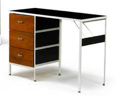 Appraisal: Steel Frame desk george nelson - and associates Black laminated