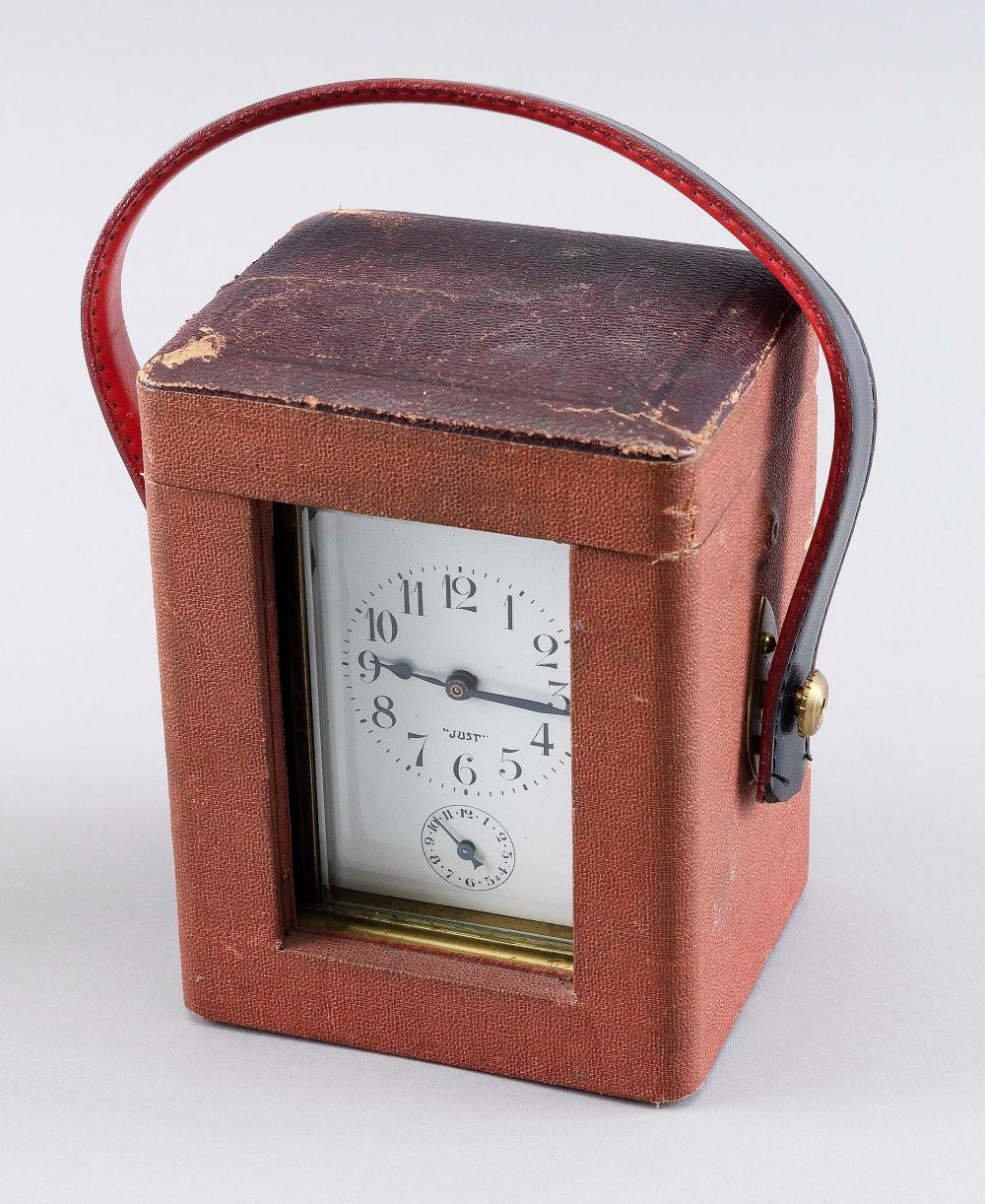 Appraisal: JUST CARRIAGE CLOCK IN CASE - CLOCK HEIGHT CASE HEIGHT