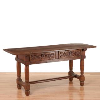 Appraisal: Continental Baroque carved refectory table Continental Baroque carved refectory table