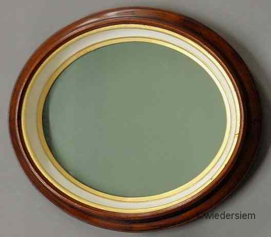 Appraisal: Victorian walnut oval shadow box with gilt liner ''h x