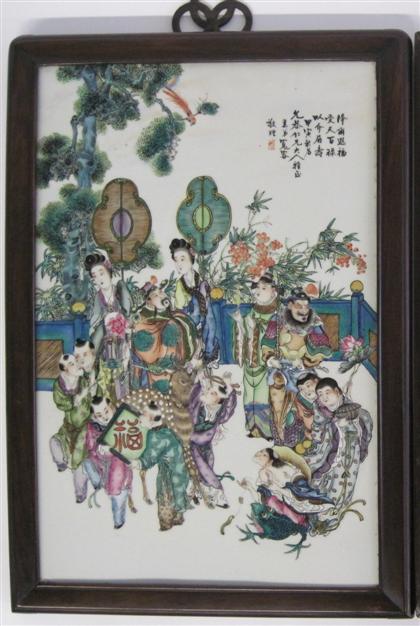 Appraisal: Chinese enameled porcelain plaque th century