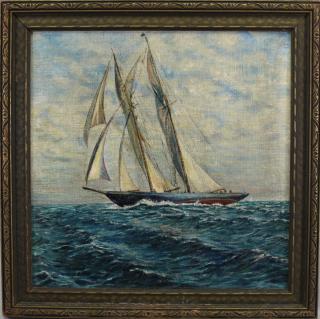 Appraisal: Early th C American School Yacht Portrait Early th C