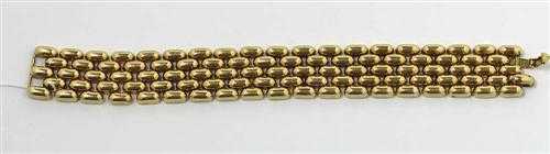 Appraisal: GOLD BRACELET Yellow gold g Decorative bracelet with grain-de-riz -pattern