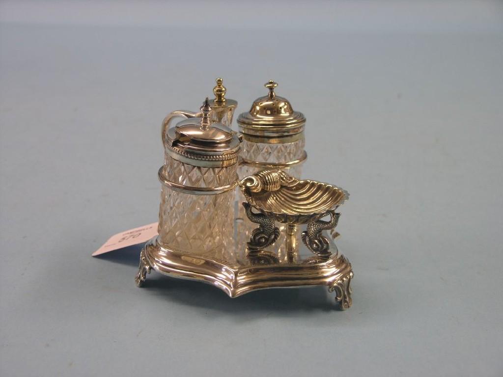 Appraisal: A Victorian silver plated cruet set trophy Walton-on-Thames Regatta July