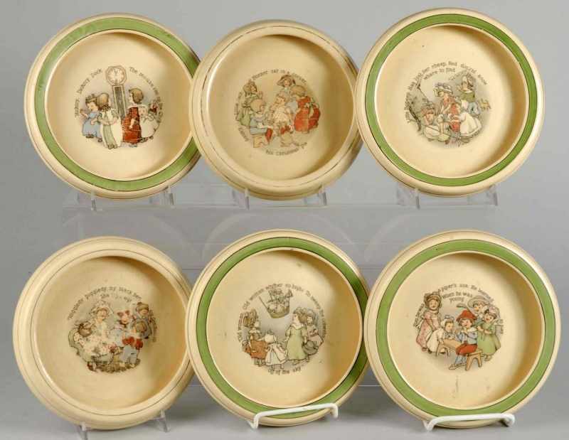 Appraisal: Lot of Roseville Nursery Rhyme Dishes Description Includes Hickory Dickory