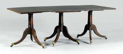 Appraisal: Regency style dining table three pedestal each section with tilting