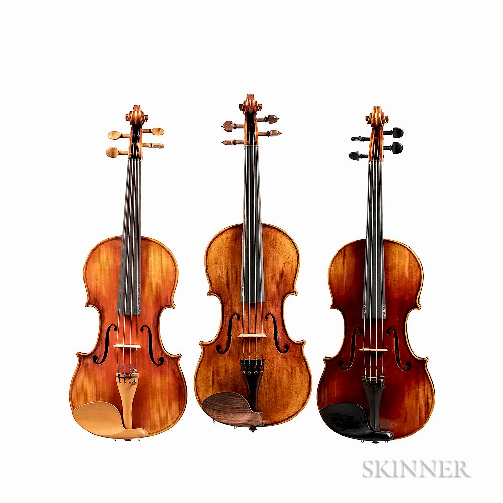 Appraisal: Three Violins Three Violins labeled Jean Baptiste Vuillaume a Paris