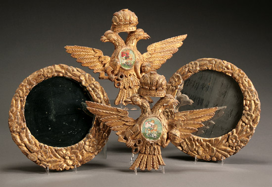 Appraisal: Pair of Eastern European Double-Headed Eagles and a Pair of