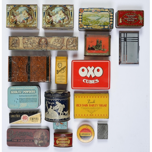 Appraisal: Advertising Sixteen tins early th c and later lithographed in