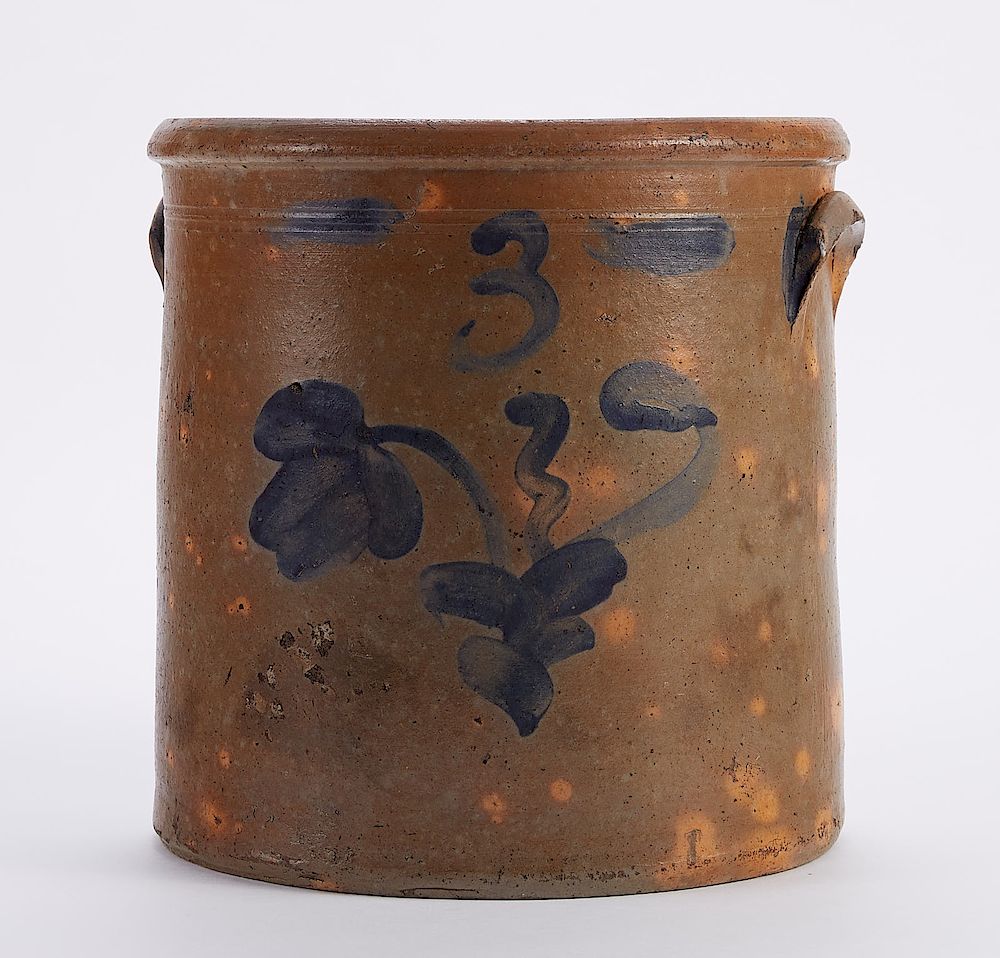 Appraisal: Pennsylvania Stoneware Crock Pennsylvania stoneware crock circa th century Decorated