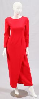 Appraisal: BILL BLASS RED KNIT BLEND EVENING GOWN BILL BLASS RED