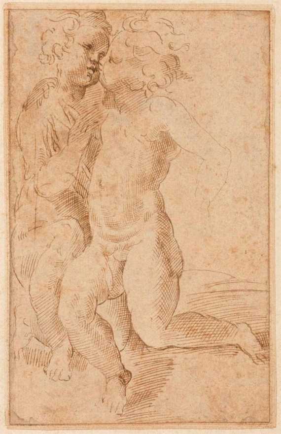 Appraisal: RENI GUIDO Calvenzano - Bologna circle of Two putti embracing