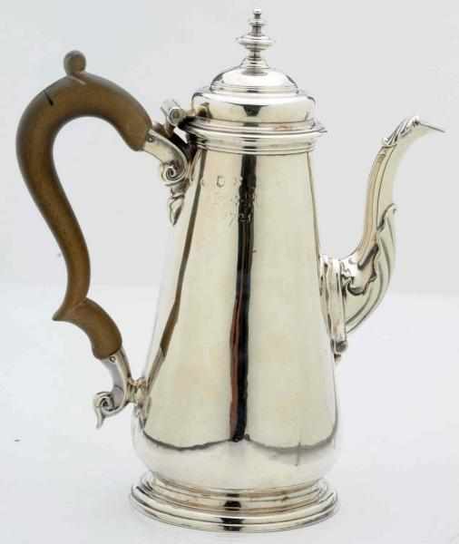 Appraisal: An English Silver Coffee Pot London ca - marks rubbed