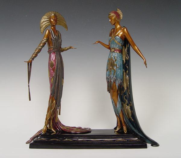 Appraisal: ERTE Russian - ''Two Vamps'' Bronze stamped Sevenarts Ltd London