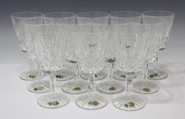 Appraisal: lot of Waterford Lismore cut crystal water goblets bearing acid-etched