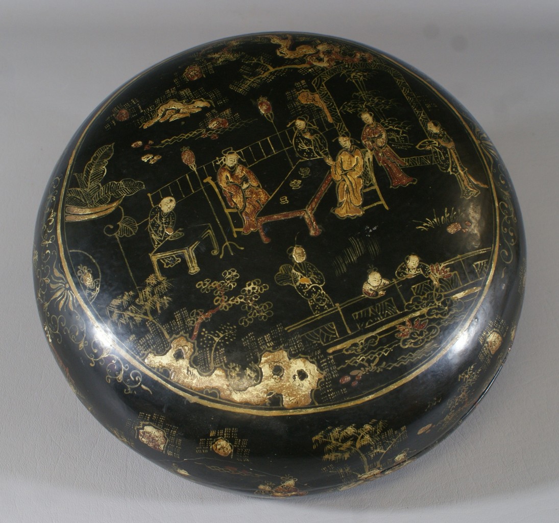 Appraisal: Round lacquered Asian box d