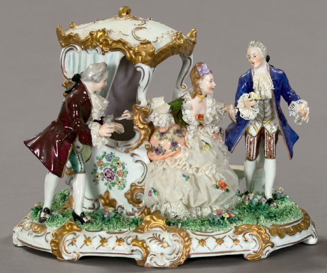 Appraisal: Large and Elaborate Alexandra Porcelain Works Lace Group first quarter