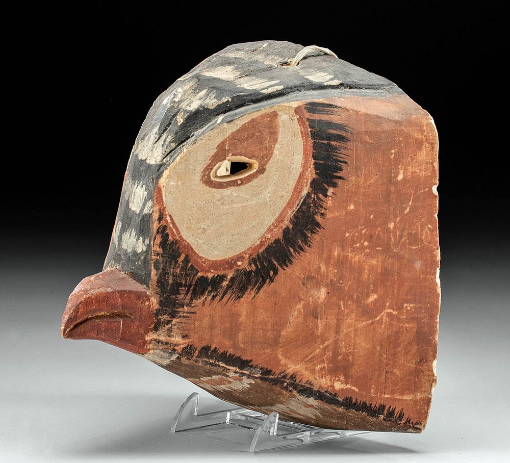 Appraisal: Signed th C Argentinean Wood Bird Festival Mask South America