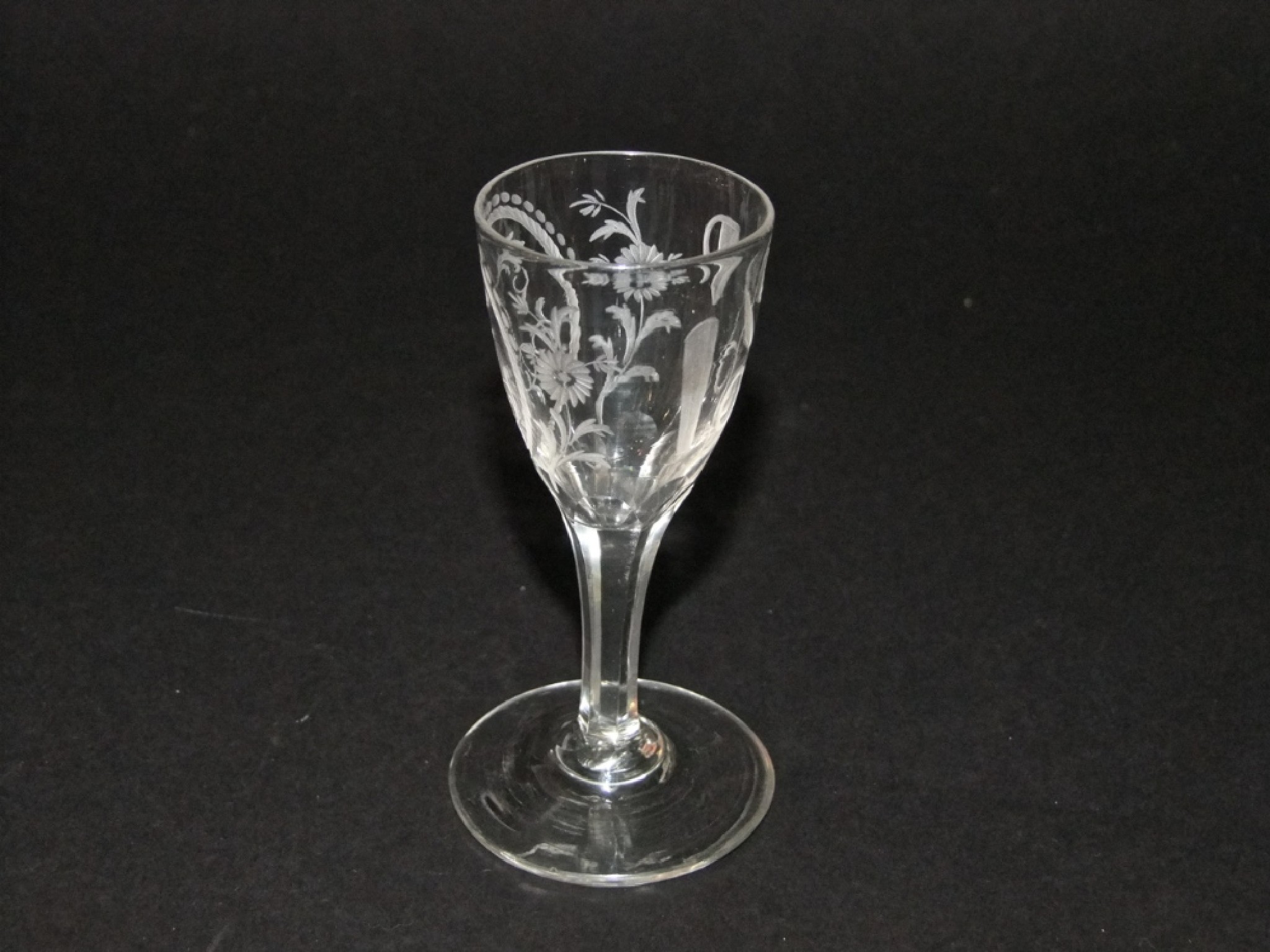 Appraisal: A single small Georgian drinking glass the funnel shaped bowl