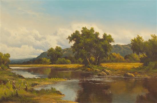 Appraisal: Sale Lot Frederick D Ogden American - Riverscape oil on