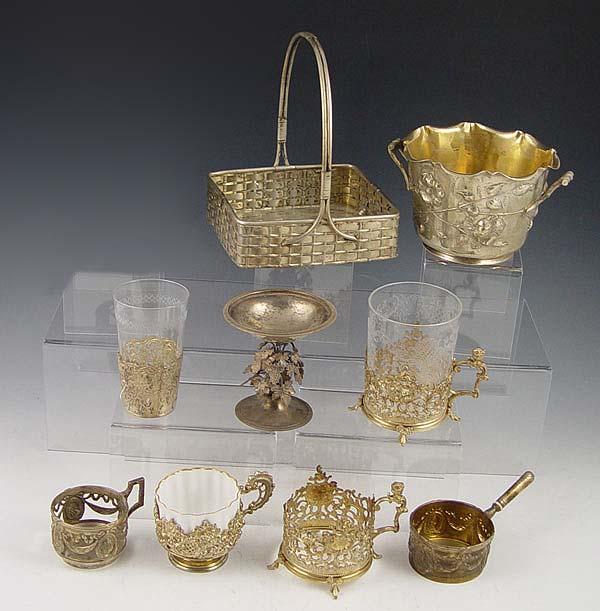 Appraisal: PIECE COLLECTION OF CONTINENTAL SILVER William Binder German silver handled