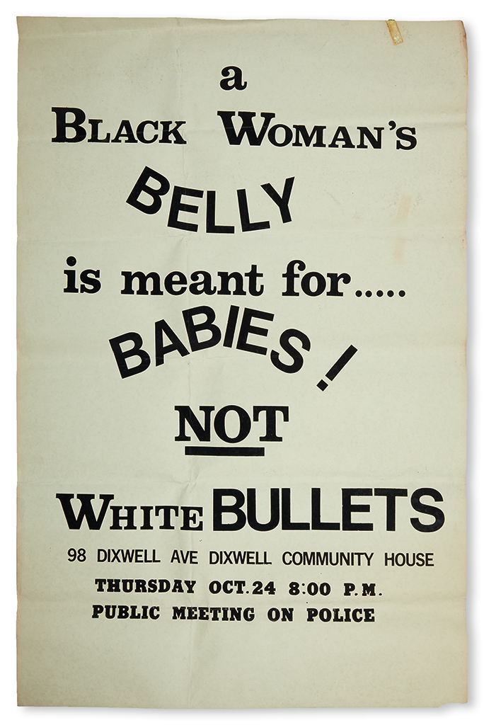 Appraisal: BLACK PANTHERS A Black Woman's Belly is Meant for Babies