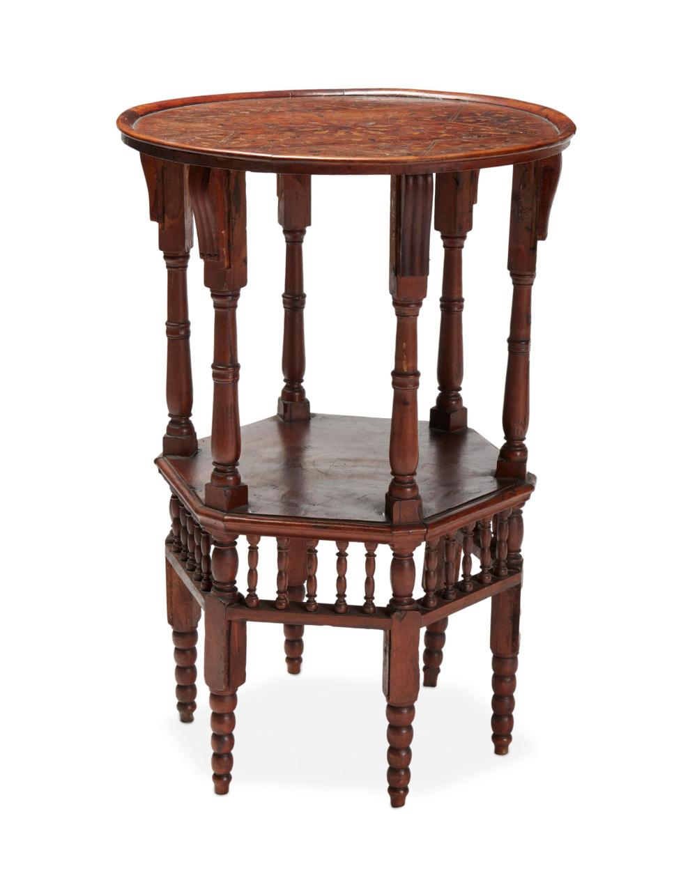 Appraisal: A Levatine inlaid wood occasional table th Century The round