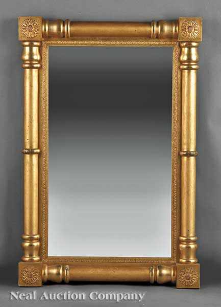 Appraisal: An American Classical Giltwood Mirror mid- th c burnished and