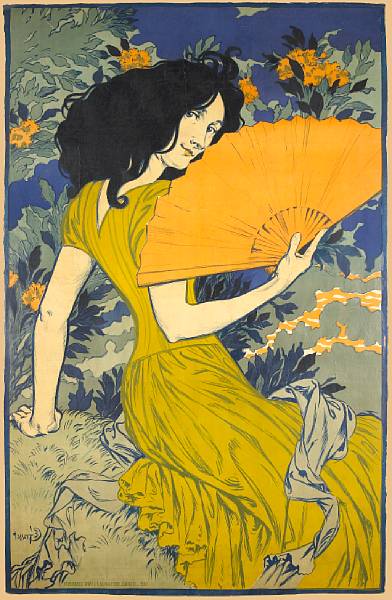 Appraisal: Eug ne Grasset French - L' ventail Lithograph in colors