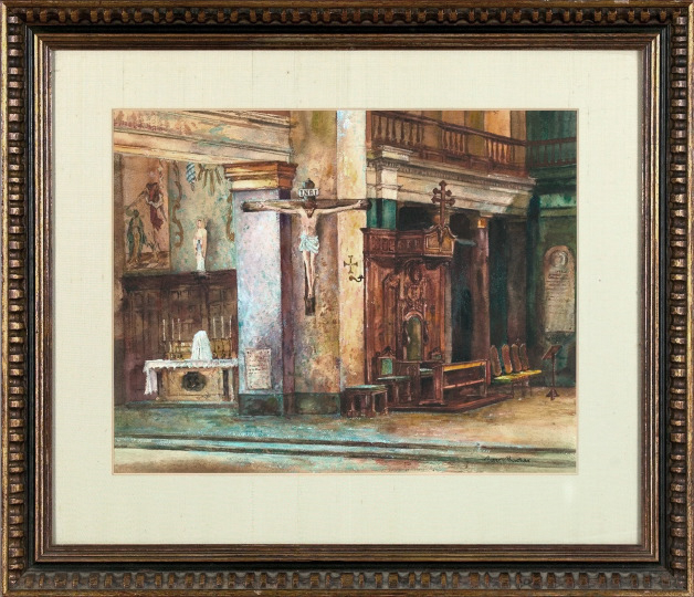 Appraisal: Robert M Rucker American Louisiana - St Louis Cathedral watercolor