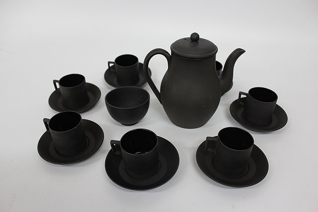 Appraisal: A WEDGEWOOD BLACK BASALT PART COFFEE SET consisting of seven