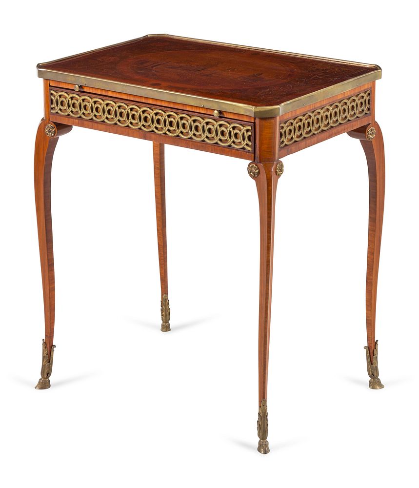 Appraisal: A Louis XV Gilt Bronze Mounted Marquetry Table a Ecrire