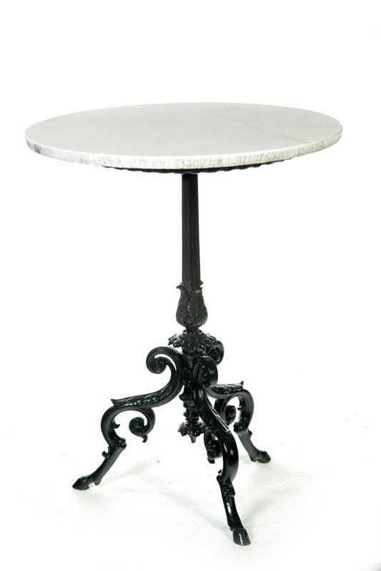 Appraisal: CAST IRON TABLE American late th century Round top with