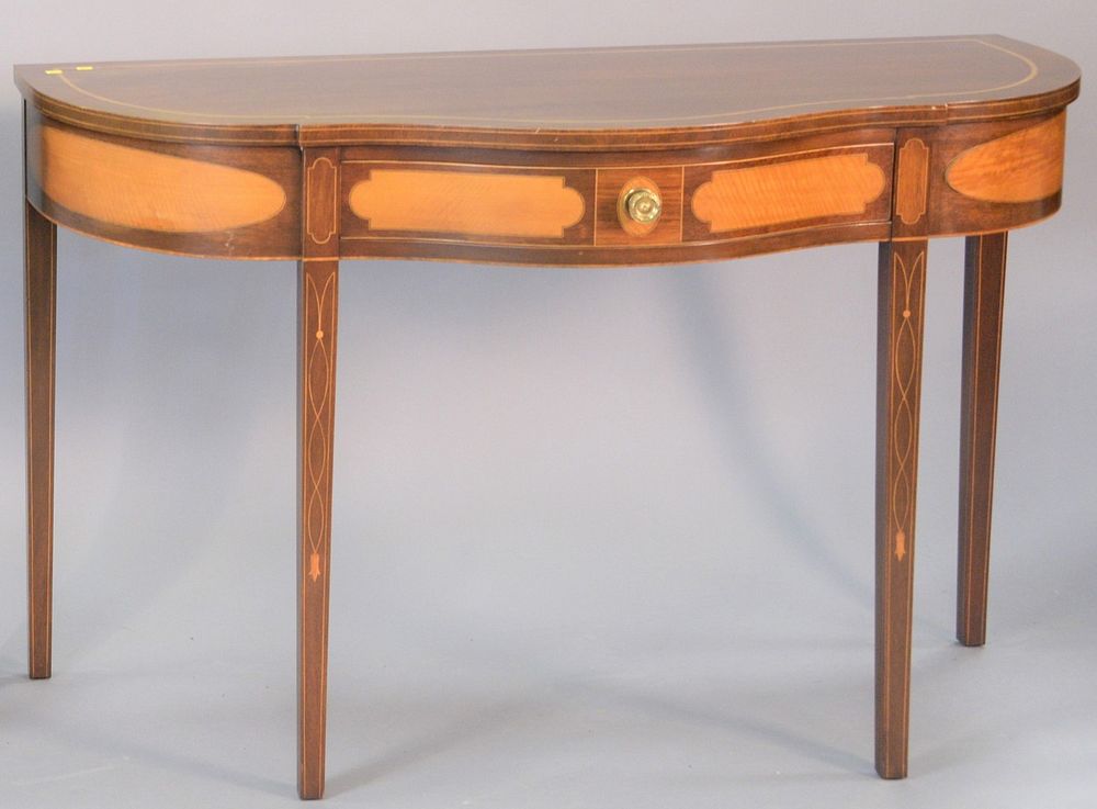 Appraisal: Kindel Winterthur collection mahogany Federal style inlaid console table ht