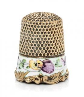 Appraisal: An American Silver-Gilt and Enamel Thimble Ketcham McDougall New York