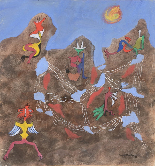 Appraisal: CONROY MADDOX - 'Magnetic Creatures' signed and dated ' gouache