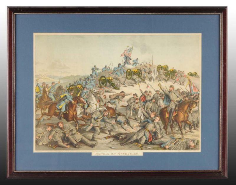 Appraisal: Kurz Allison Litho Battle of Nashville Description Matted and framed