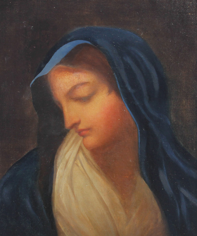 Appraisal: TH CENTURY PORTRAIT PAINTING OF THE VIRGIN MARY Oil Canvas