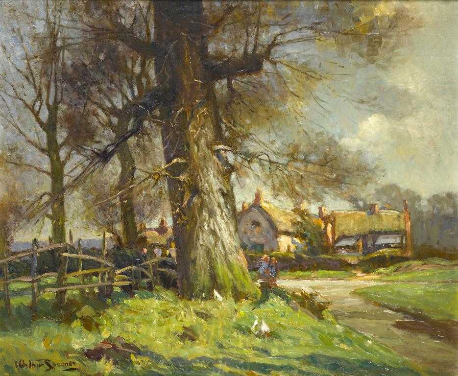 Appraisal: ARTHUR SPOONER RBA - COTTAGES AT CLIFTON signed x cm