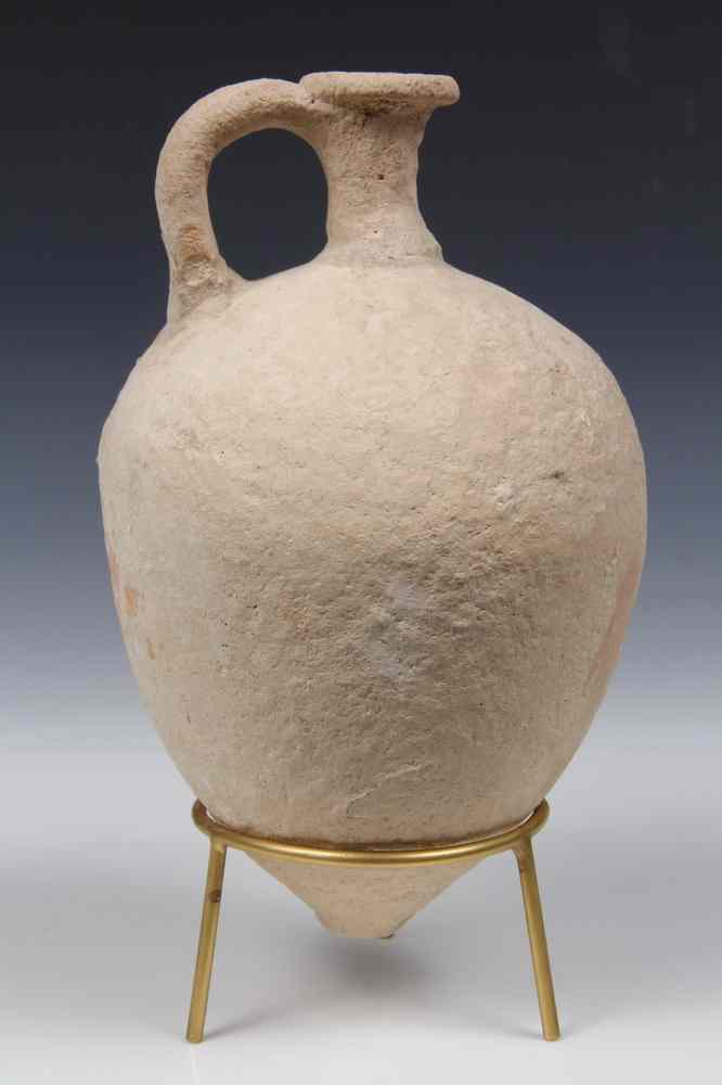 Appraisal: ANCIENT POTTERY - Small Clay Turnip Jug found in Israel