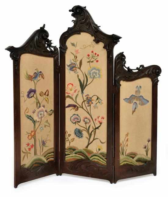 Appraisal: An Australian Blackwood three panel screen by Robert Prenzel and